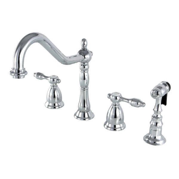 Kingston Brass KS1791TALBS Widespread Kitchen Faucet, Polished Chrome KS1791TALBS - main